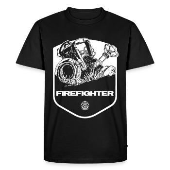 Firefighter - Men's Premium Organic T-Shirt - black - Front - Nico (187cm)