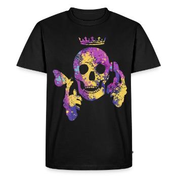 Skull with butterfly - Men's Premium Organic T-Shirt - black - Front - Nico (187cm)