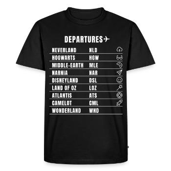 flight travel dream humor fantasy film destination pilot lo - Men's Premium Organic T-Shirt - black - Front - Nico (187cm)