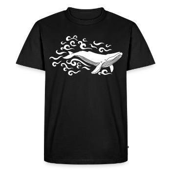 Baleine blanche - T-shirt Premium bio Homme - noir - Devant - Nico (187cm)