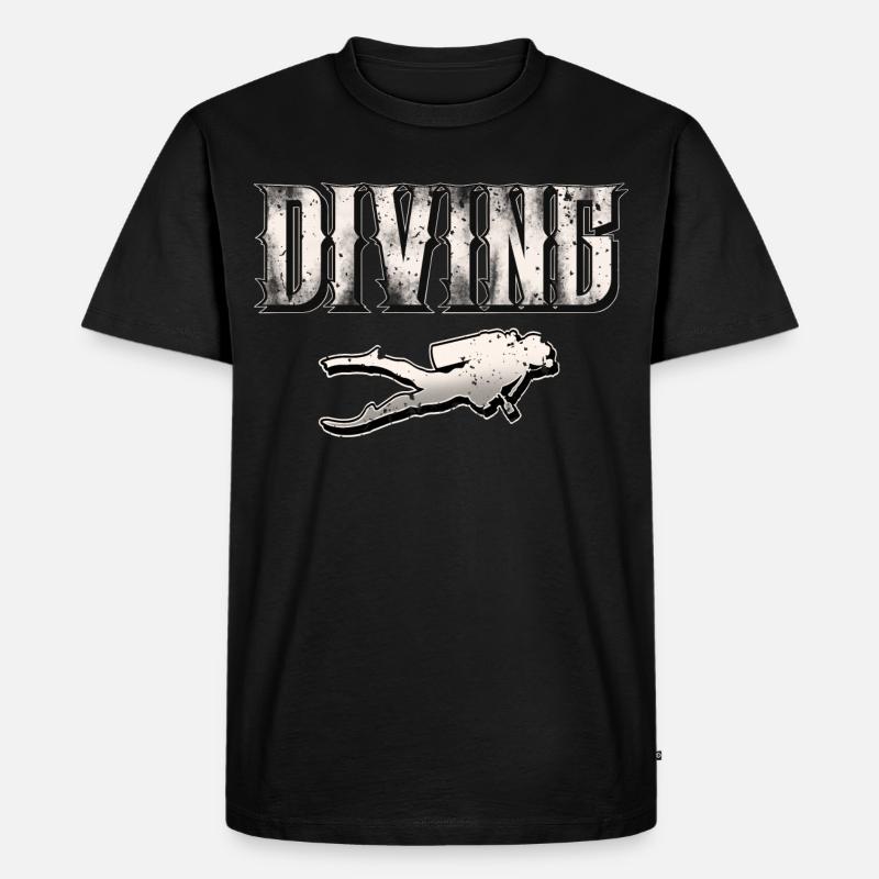 Tauchen Taucher - Männer Premium Bio T-Shirt - Schwarz