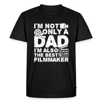 Père cinéaste - T-shirt Premium bio Homme - noir - Devant - Nico (187cm)