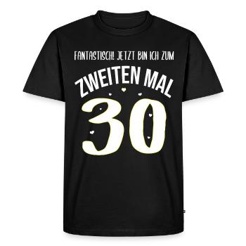 Geburtstag 60 Jahre Frau 2. mal 30 Geschenk - Männer Premium Bio T-Shirt - Schwarz - Vorne - Nico (187cm)