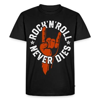 Rock n Roll never dies Rock Heavy Metal Musique - T-shirt Premium bio Homme - noir - Devant - Nico (187cm)