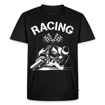 Racing Moto Moto Moto Biker GP Symbole de course de moto - T-shirt Premium bio Homme - noir - Devant - Nico (187cm)