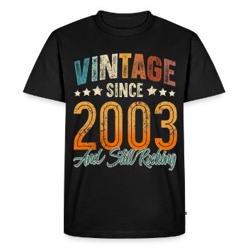 2003 Année de naissance Anniversaire Année de construction Millésime - T-shirt Premium bio Homme - noir - Devant - Nico (187cm)