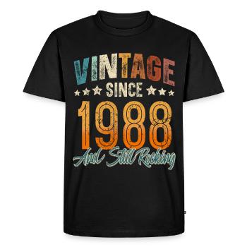 1988 Année de naissance Anniversaire Année de construction Millésime - T-shirt Premium bio Homme - noir - Devant - Nico (187cm)