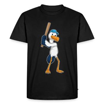 Stork Baseball Baseball Bat - Men's Premium Organic T-Shirt - black - Front - Nico (187cm)