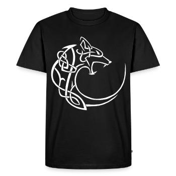 loup lunaire blanc - T-shirt Premium bio Homme - noir - Devant - Nico (187cm)