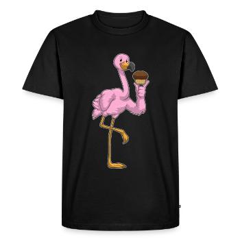 Muffin aux flamants roses - T-shirt Premium bio Homme - noir - Devant - Nico (187cm)