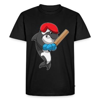 Killer Whale Cricket Cricket Bat - Men's Premium Organic T-Shirt - black - Front - Nico (187cm)