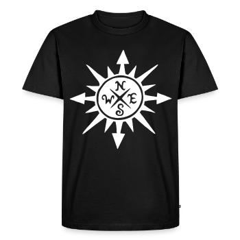 Soleil blanc et boussole - T-shirt Premium bio Homme - noir - Devant - Nico (187cm)
