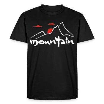 White mountain and red sun - Men's Premium Organic T-Shirt - black - Front - Nico (187cm)