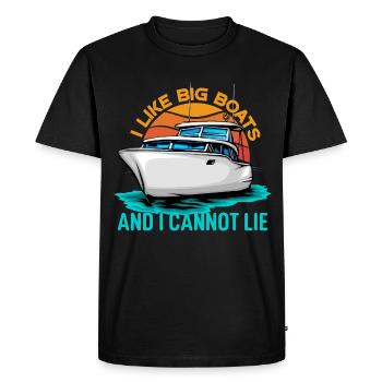 J’aime les gros bateaux et je ne peux pas mentir - T-shirt Premium bio Homme - noir - Devant - Nico (187cm)