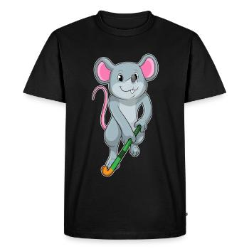 Bâton de hockey sur gazon Rat - T-shirt Premium bio Homme - noir - Devant - Nico (187cm)