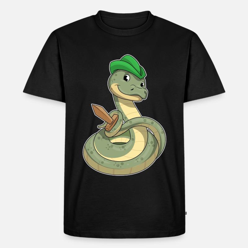 Serpent avec épée - T-shirt Premium bio Homme - noir