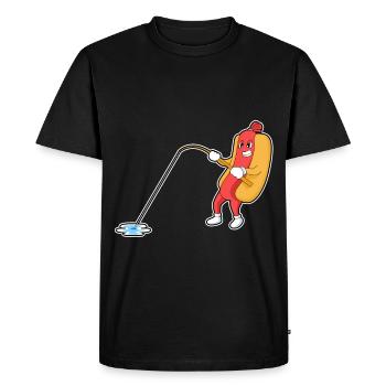 Pêche à la canne à pêche Hot-dog Angler - T-shirt Premium bio Homme - noir - Devant - Nico (187cm)