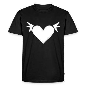 Ange du Cœur Ange Gardien - T-shirt Premium bio Homme - noir - Devant - Nico (187cm)