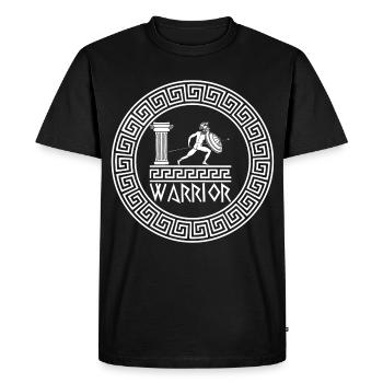 Guerrier grec antique (blanc) - T-shirt Premium bio Homme - noir - Devant - Nico (187cm)