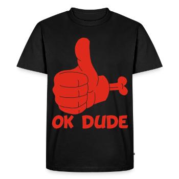 Ok mec ! (rouge) - T-shirt Premium bio Homme - noir - Devant - Nico (187cm)
