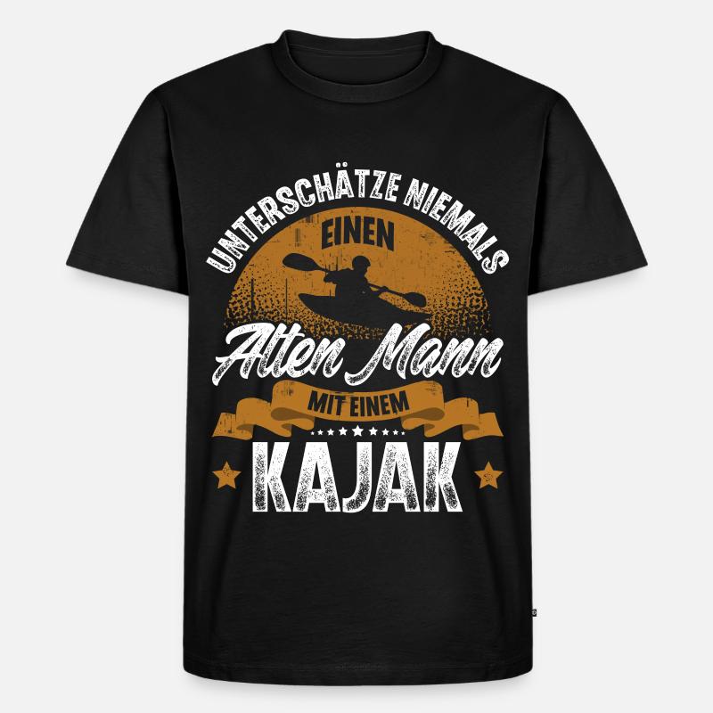 Kajak Kajakfahrer Kajaker - Männer Premium Bio T-Shirt - Schwarz