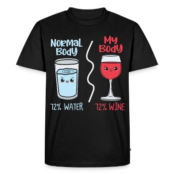 72 % Wine Body – Wine Lover Funny - Men's Premium Organic T-Shirt - black - Front - Nico (187cm)