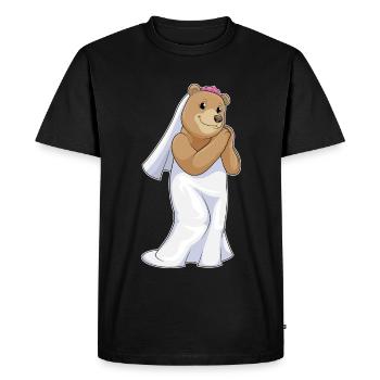Mariage au voile de mariée Bear - T-shirt Premium bio Homme - noir - Devant - Nico (187cm)