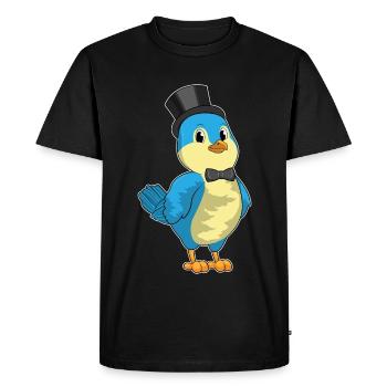 Bird Groom Top Hat Wedding - Men's Premium Organic T-Shirt - black - Front - Nico (187cm)