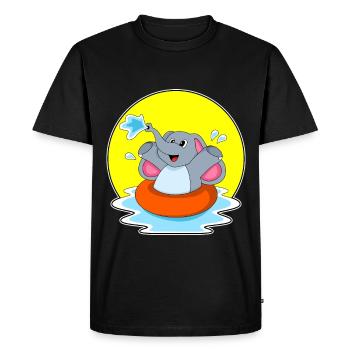 Été de nage dans le ring de nage d’éléphants - T-shirt Premium bio Homme - noir - Devant - Nico (187cm)