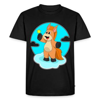 Nuages de cheval - T-shirt Premium bio Homme - noir - Devant - Nico (187cm)