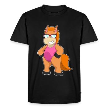Lunettes de soleil pour chevaux - T-shirt Premium bio Homme - noir - Devant - Nico (187cm)