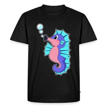 Hippocampe mignon - T-shirt Premium bio Homme - noir - Devant - Nico (187cm)