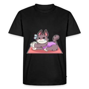 Gymnastique de fitness yoga pour chats - T-shirt Premium bio Homme - noir - Devant - Nico (187cm)