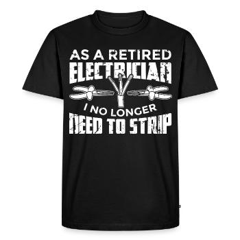 Retired electrician - Men's Premium Organic T-Shirt - black - Front - Nico (187cm)