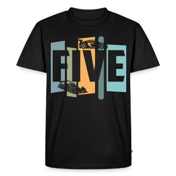 Cinq ans - T-shirt Premium bio Homme - noir - Devant - Nico (187cm)