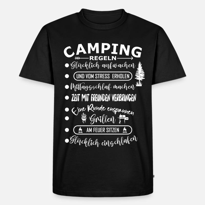 Campingregeln - Männer Premium Bio T-Shirt - Schwarz