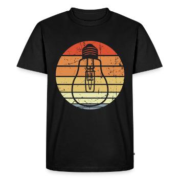 Vintage Light Bulb - Men's Premium Organic T-Shirt - black - Front - Nico (187cm)