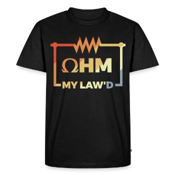 Drôle de loi d’Ohm - T-shirt Premium bio Homme - noir - Devant - Nico (187cm)