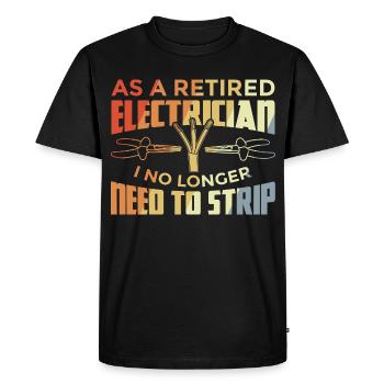 Retired electrician - Men's Premium Organic T-Shirt - black - Front - Nico (187cm)