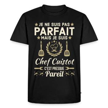 Chef CUISTOT - T-shirt Premium bio Homme - noir - Devant - Nico (187cm)