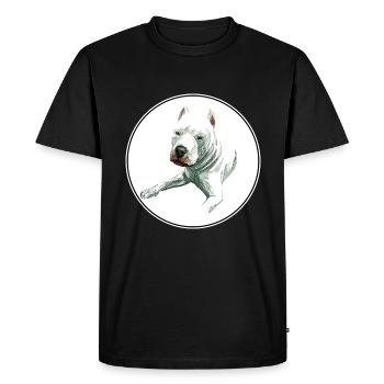 Dogo Argentino Dog Aquarelle Art Illustration - T-shirt Premium bio Homme - noir - Devant - Nico (187cm)