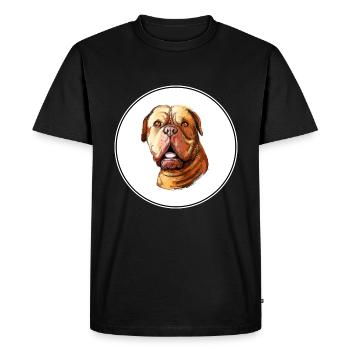 Dogue De Bordeaux Aquarelle pour chien Illustration - T-shirt Premium bio Homme - noir - Devant - Nico (187cm)