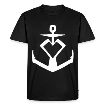 Symbole du cœur d’ancre - T-shirt Premium bio Homme - noir - Devant - Nico (187cm)