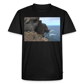 Affiche Madère Portugal - T-shirt Premium bio Homme - noir - Devant - Nico (187cm)