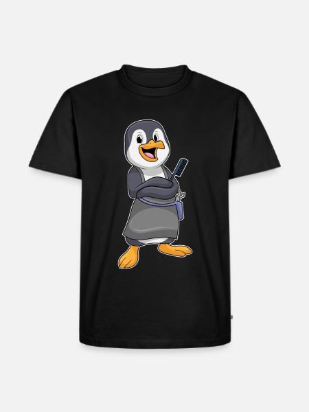 Peigne de coiffeur Pingouin - T-shirt Premium bio Homme - noir
