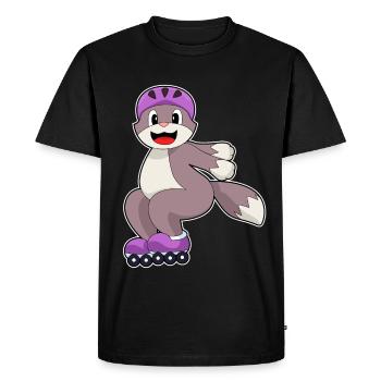 Patins à roulettes Cat Roller Skates - T-shirt Premium bio Homme - noir - Devant - Nico (187cm)