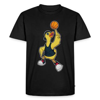 Joueur de basket-ball des Duck Basket-ball - T-shirt Premium bio Homme - noir - Devant - Nico (187cm)