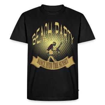 danse de fête sur la plage au coucher du soleil - T-shirt Premium bio Homme - noir - Devant - Nico (187cm)