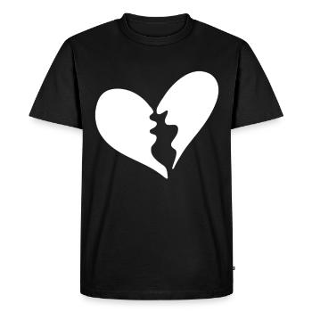 Broken heart - Men's Premium Organic T-Shirt - black - Front - Nico (187cm)