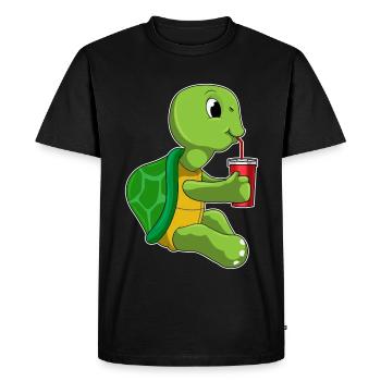 Turtle Mug to go - Men's Premium Organic T-Shirt - black - Front - Nico (187cm)